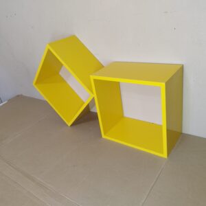 kit 2 Nichos Quadrados Amarelo Brilhante